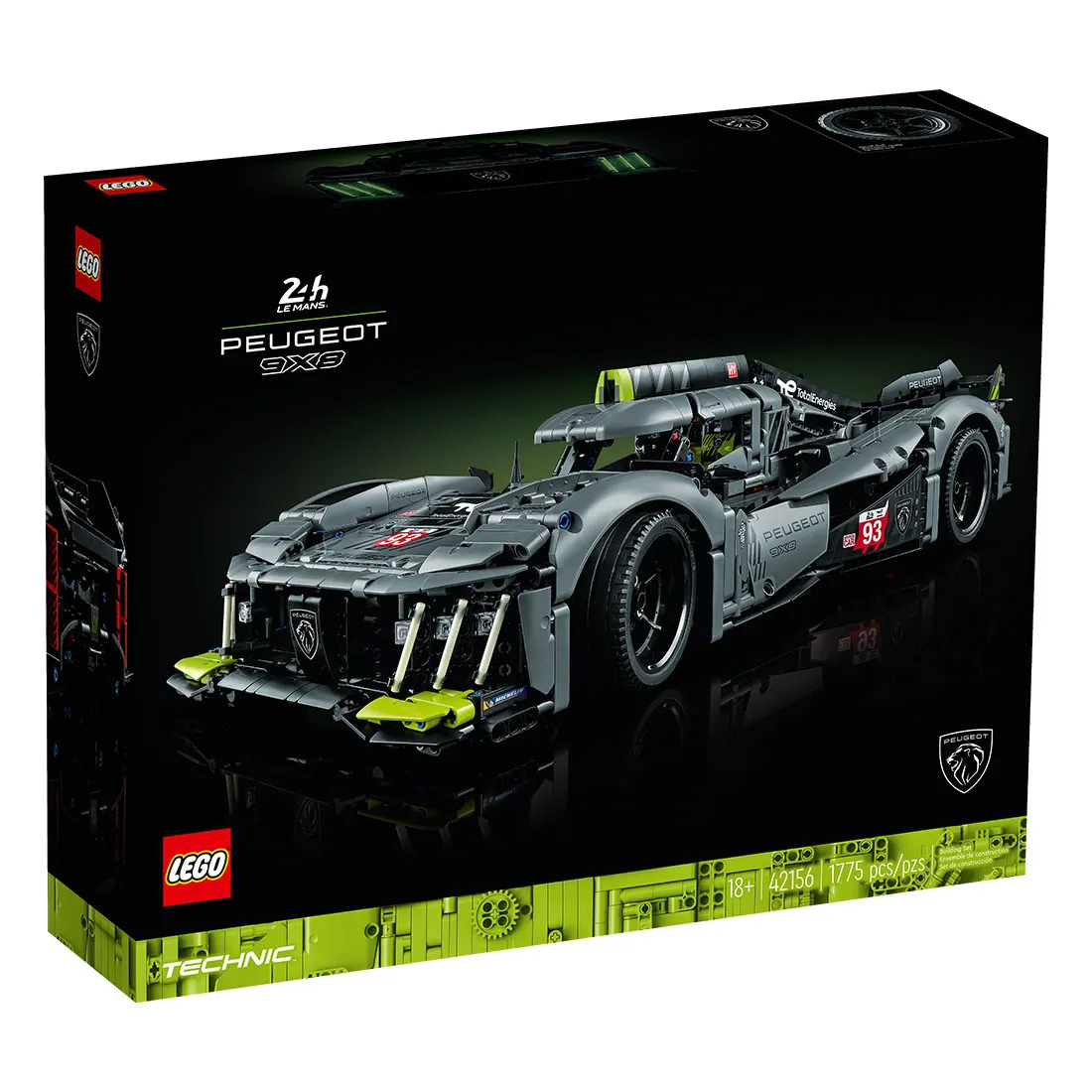 Set Technic Peugeot 9x8 24h Le Mans Hybrid Hypercar 1775 Piezas - LEGO